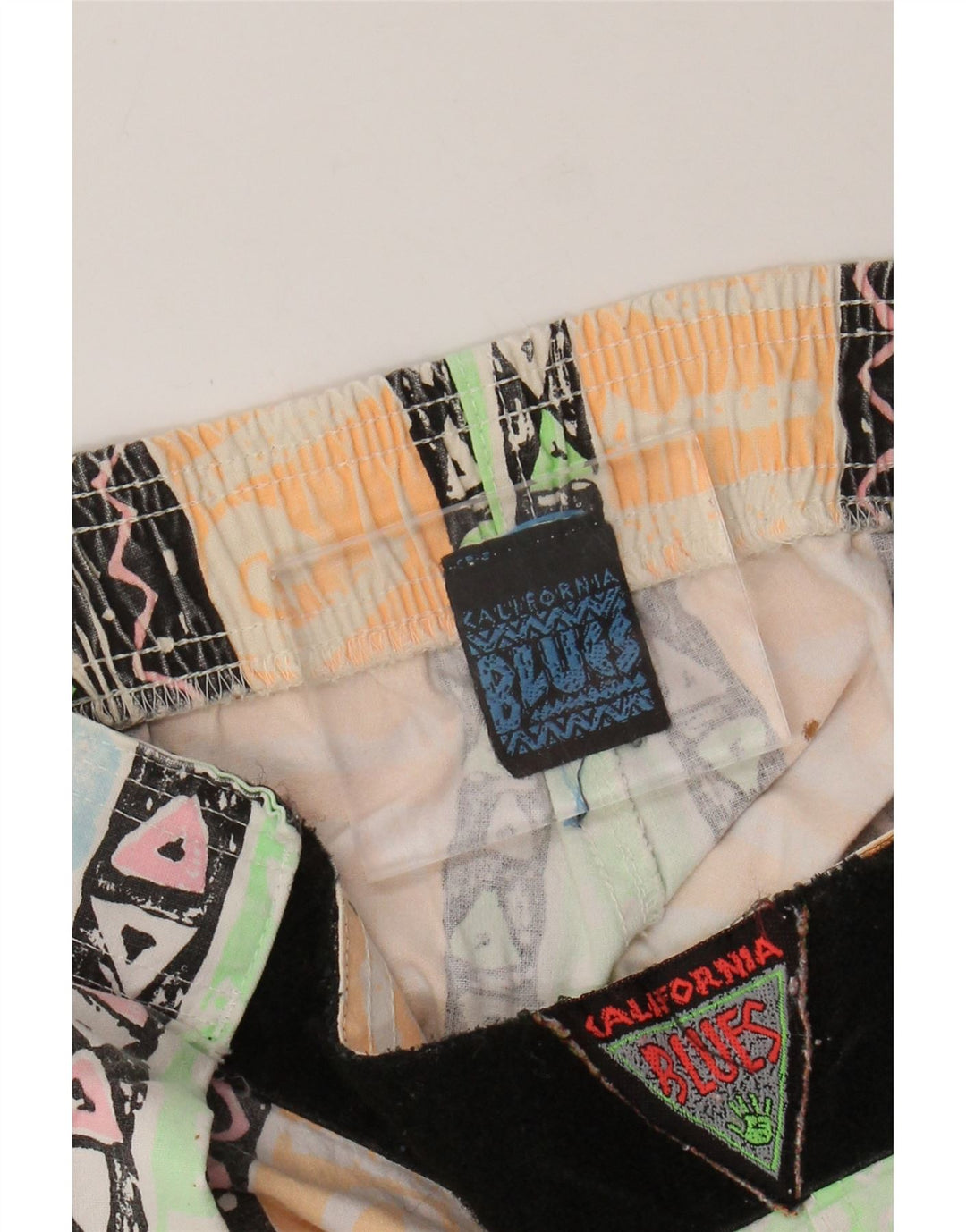 Blues Pantaloni conici pentru femei cu talie înaltă W34 L31 multicolori geometrici