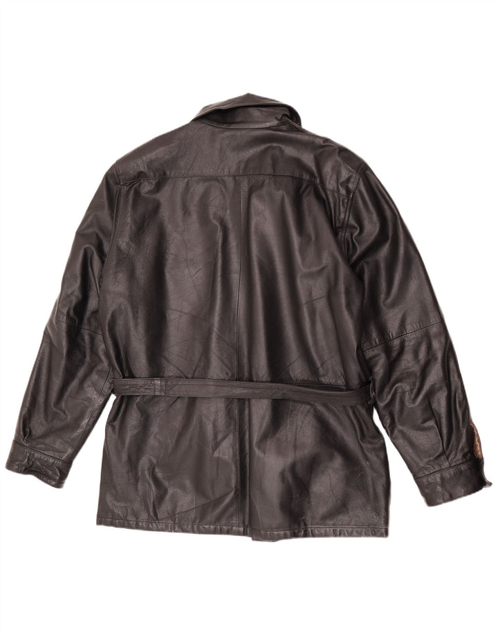 Geacă din piele vintage pentru bărbați IT 52 XL din piele neagră