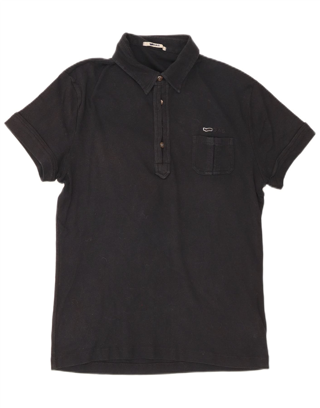 Tricou polo Gas pentru femei UK 12, bumbac mediu negru