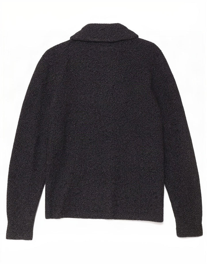 Pulover cardigan Massimo Dutti pentru bărbați, gri mediu, lână cu pete