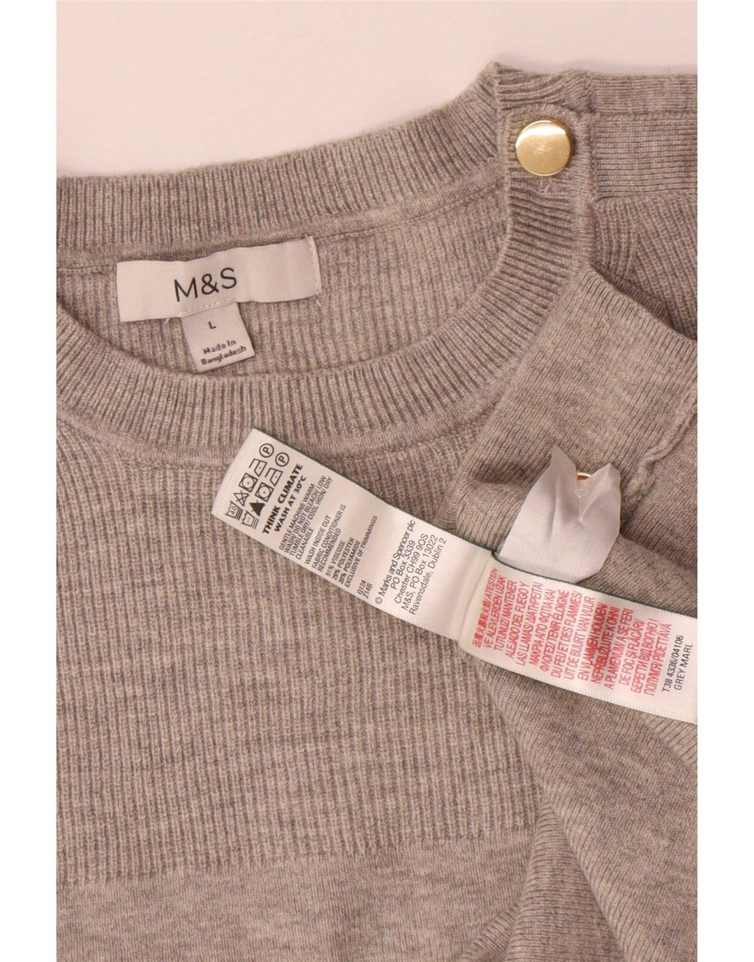 Marks & Spencer Pulover supradimensionat pentru femei cu decolteu rotund, UK 16, mare, gri