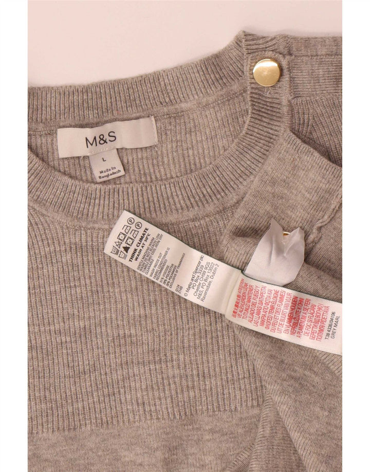 Marks & Spencer Pulover supradimensionat pentru femei cu decolteu rotund, UK 16, mare, gri