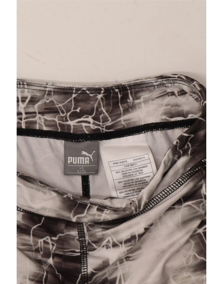 PUMA Girls Leggings 6-7 Years Small  Grey Colourblock Polyester Vintage Puma and Second-Hand Puma from Messina Hembry 
