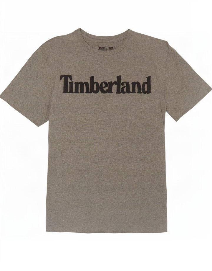 Tricou grafic Timberland pentru bărbați, cu croială obișnuită, din bumbac, gri mediu