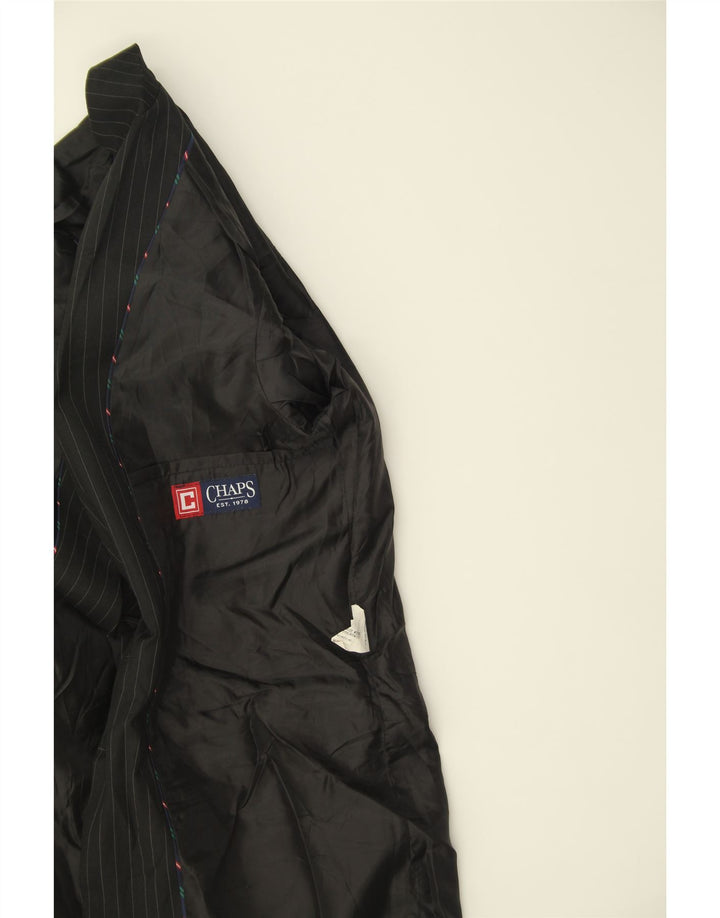 CHAPS Boys 2 Button Blazer Jacket 13-14 Years Black Striped Polyester Vintage Chaps and Second-Hand Chaps from Messina Hembry 