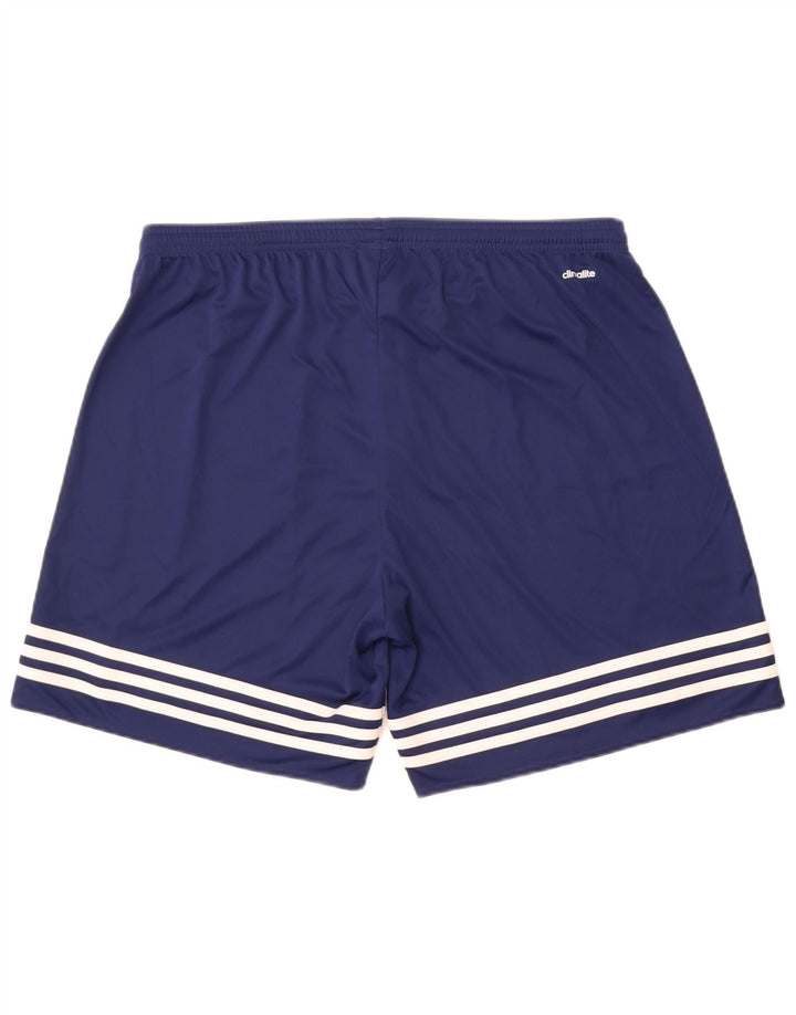 Pantaloni scurți sport pentru bărbați Adidas Climalite XL, poliester cu dungi bleumarin