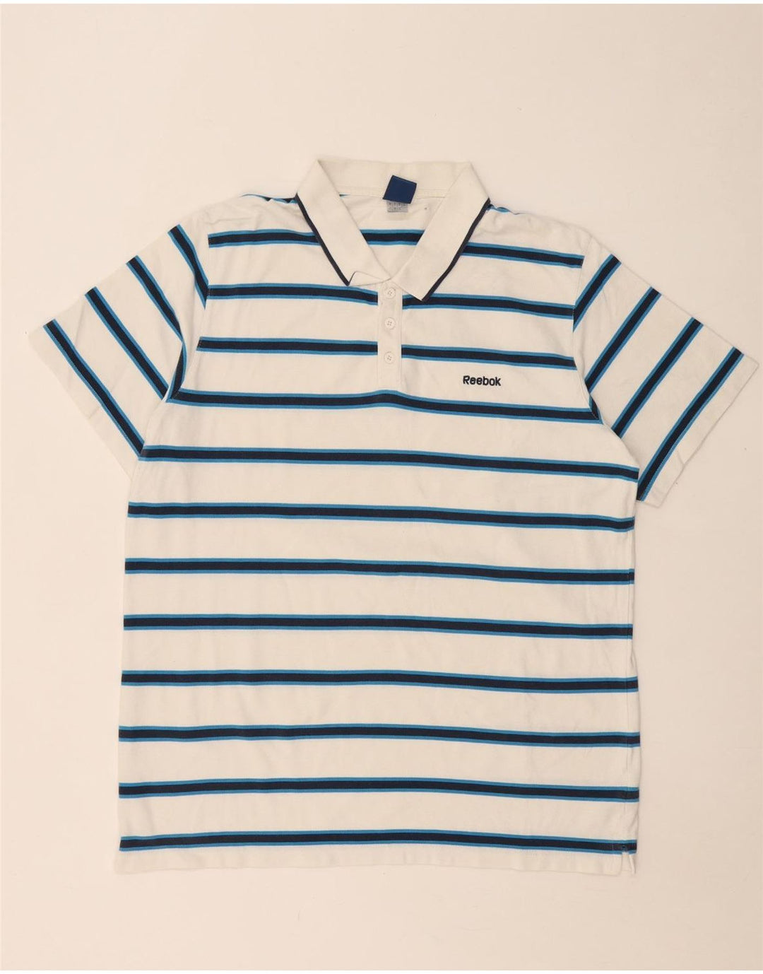 Tricou polo REEBOK pentru bărbați XL, bumbac cu dungi albe