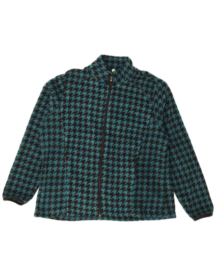 Jachetă din lână pentru femei Marks & Spencer UK 18 XL Turcoaz Houndstooth