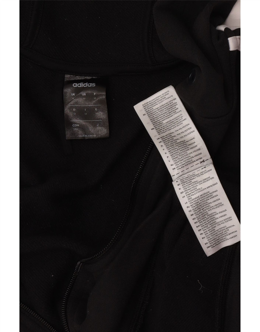 Pulover Adidas Climalite Zip pentru bărbați, poliester mediu negru