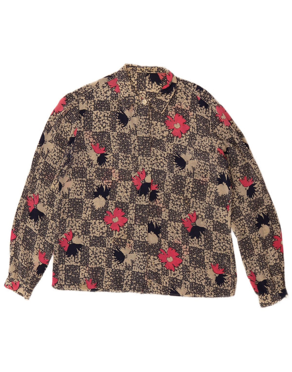 Bluză pentru femei vintage cămașă UK 16 mare, multicoloră, florală