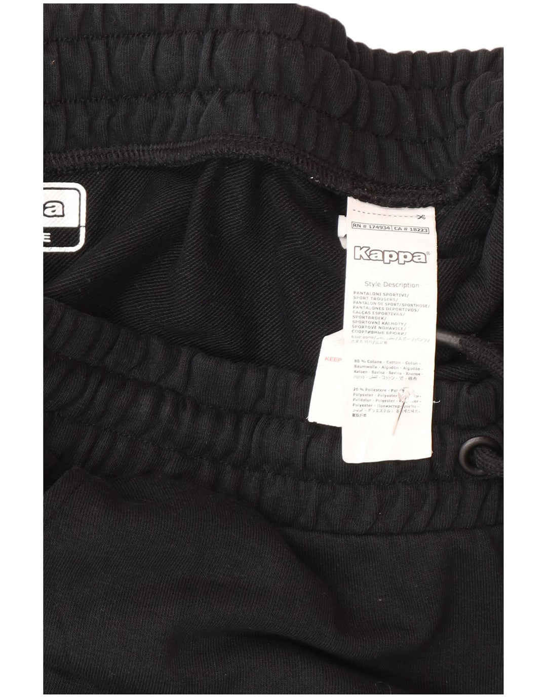 Pantaloni de trening pentru bărbați Kappa Joggeri mari, negru, bumbac