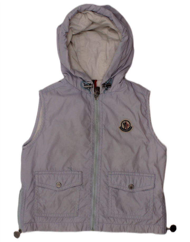 Gilet cu glugă Moncler pentru băieți 2-3 ani, albastru din poliamidă