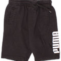 Pantaloni scurți sport grafic Puma pentru băieți 4-5 ani, bumbac negru