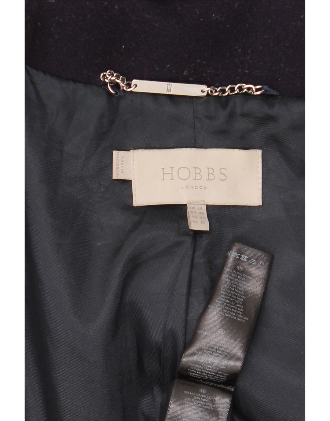Pardesiu Hobbs pentru femei UK 14 mare lână violet