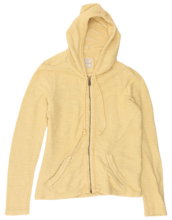 Pulover cardigan cu glugă pentru femei Fat Face UK 10 Bumbac galben mic