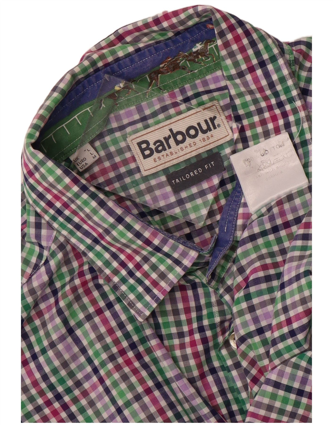 Cămașă pentru bărbați Barbour Tailored Fit, bumbac cu carouri mari, multicolore