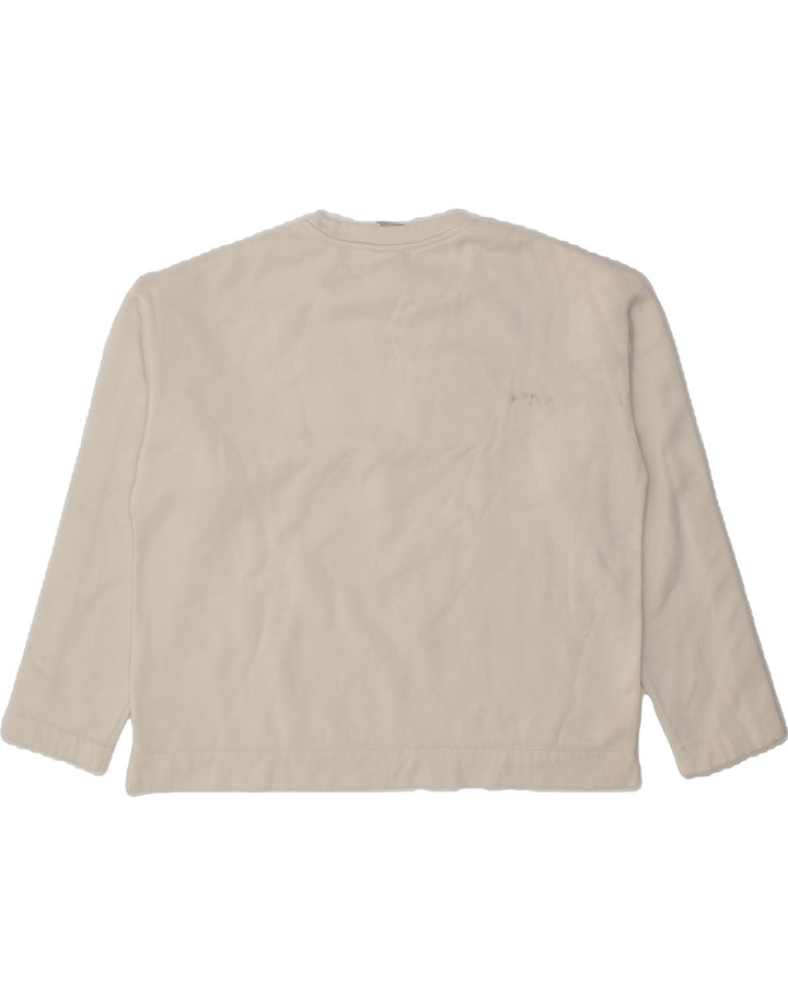 CHAMPION Womens Graphic Sweatshirt Jumper UK 14 Medium White Vintage Champion and Second-Hand Champion from Messina Hembry 
