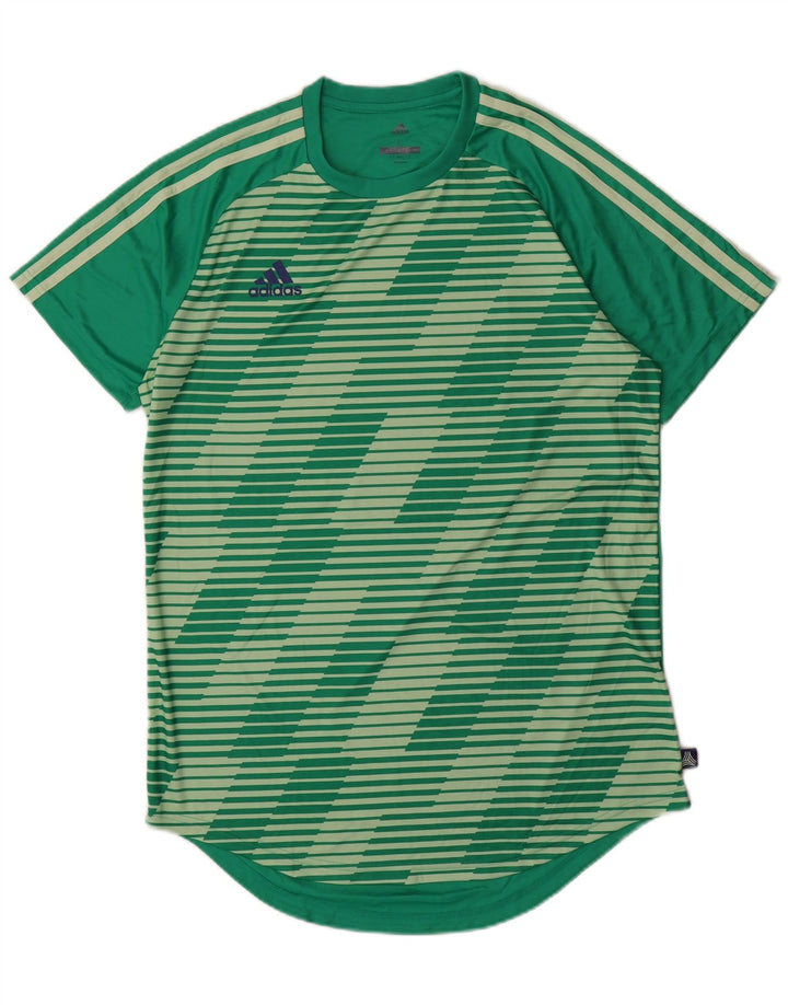 Tricou pentru bărbați ADIDAS Climalite Top mare poliester cu dungi verzi