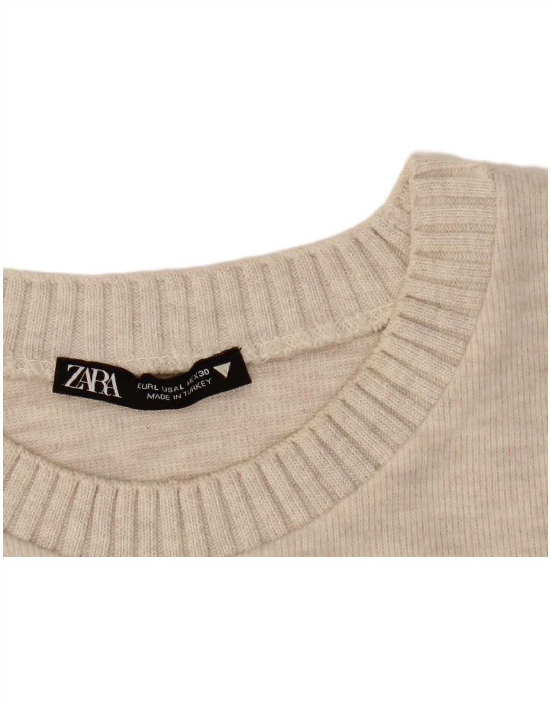 Pulover pentru damă Zara, cu gât turnut, mare, bej