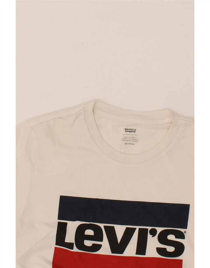 LEVI'S Mens Graphic T-Shirt Top XS White Cotton Vintage Levi's and Second-Hand Levi's from Messina Hembry 