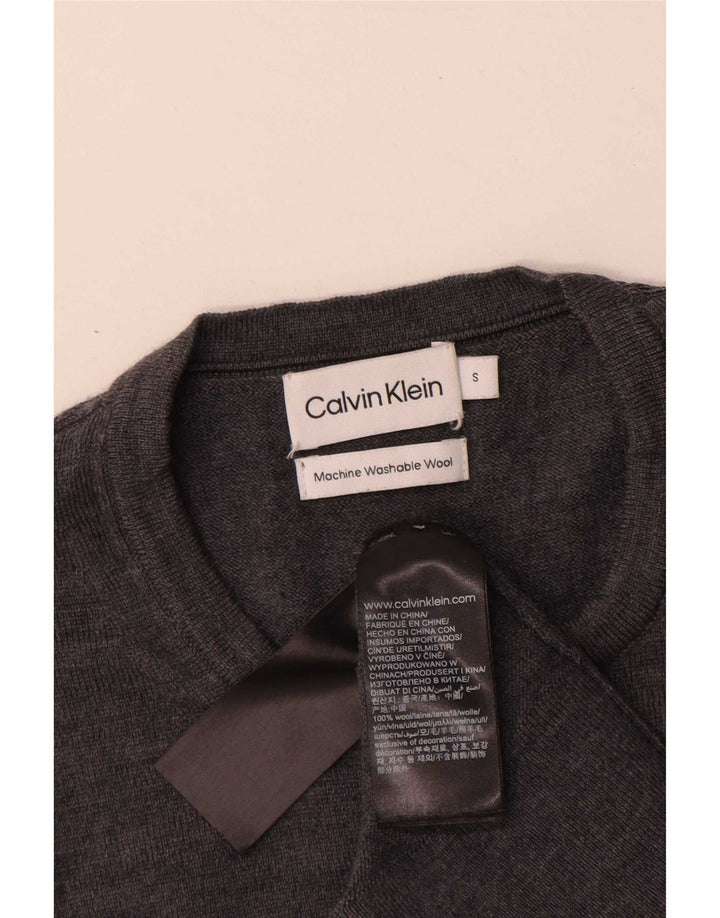 Pulover Calvin Klein pentru bărbați, cu gât crew, lână mică, gri