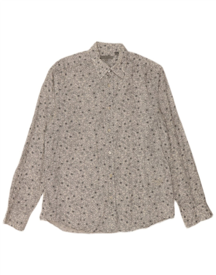 Cămașă pentru bărbați TED BAKER Mărimea 3 Bumbac Floral Alb Mediu