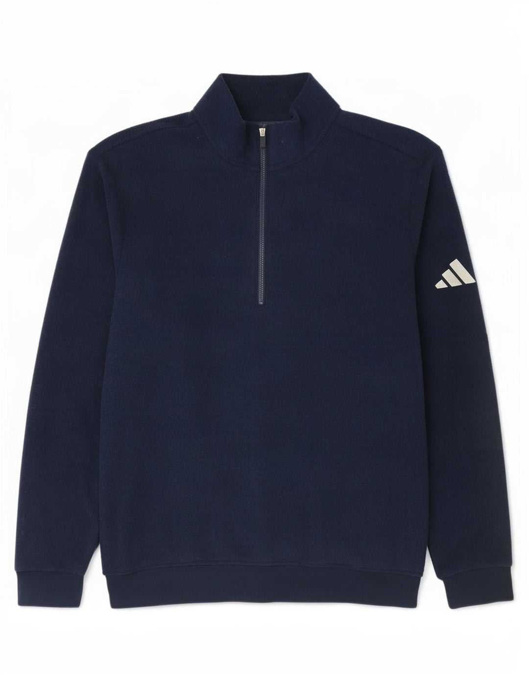 Pulover pentru bărbați Adidas, cu fermoar și gât, din lână, poliester bleumarin mediu