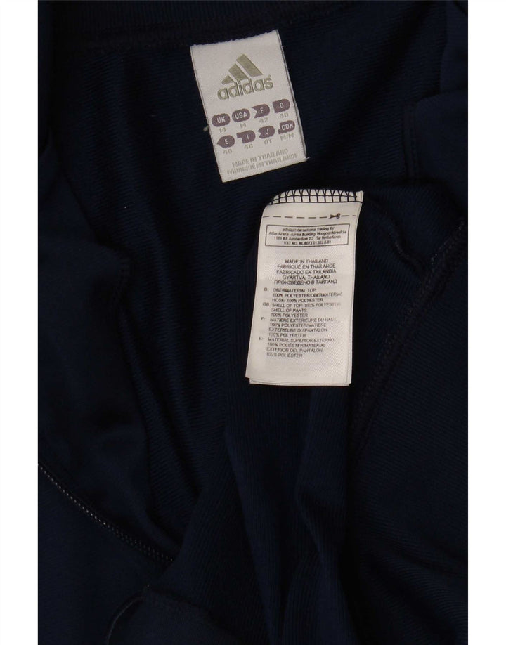 Jachetă de top pentru trening Adidas pentru femei UK 14 Medium Bleumarin Poliester
