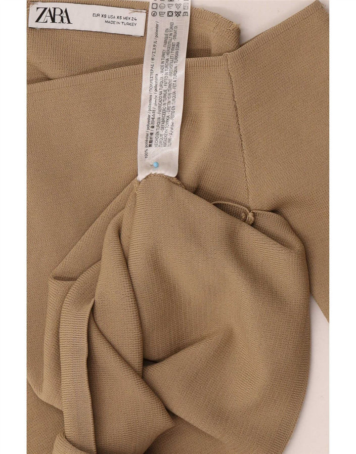 Top cu umeri decupați pentru femei Zara UK 4 XS poliester bej
