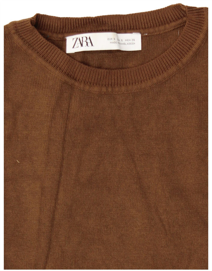 Top tanc pentru femeie Zara Crop Vest UK 8 Small Maro