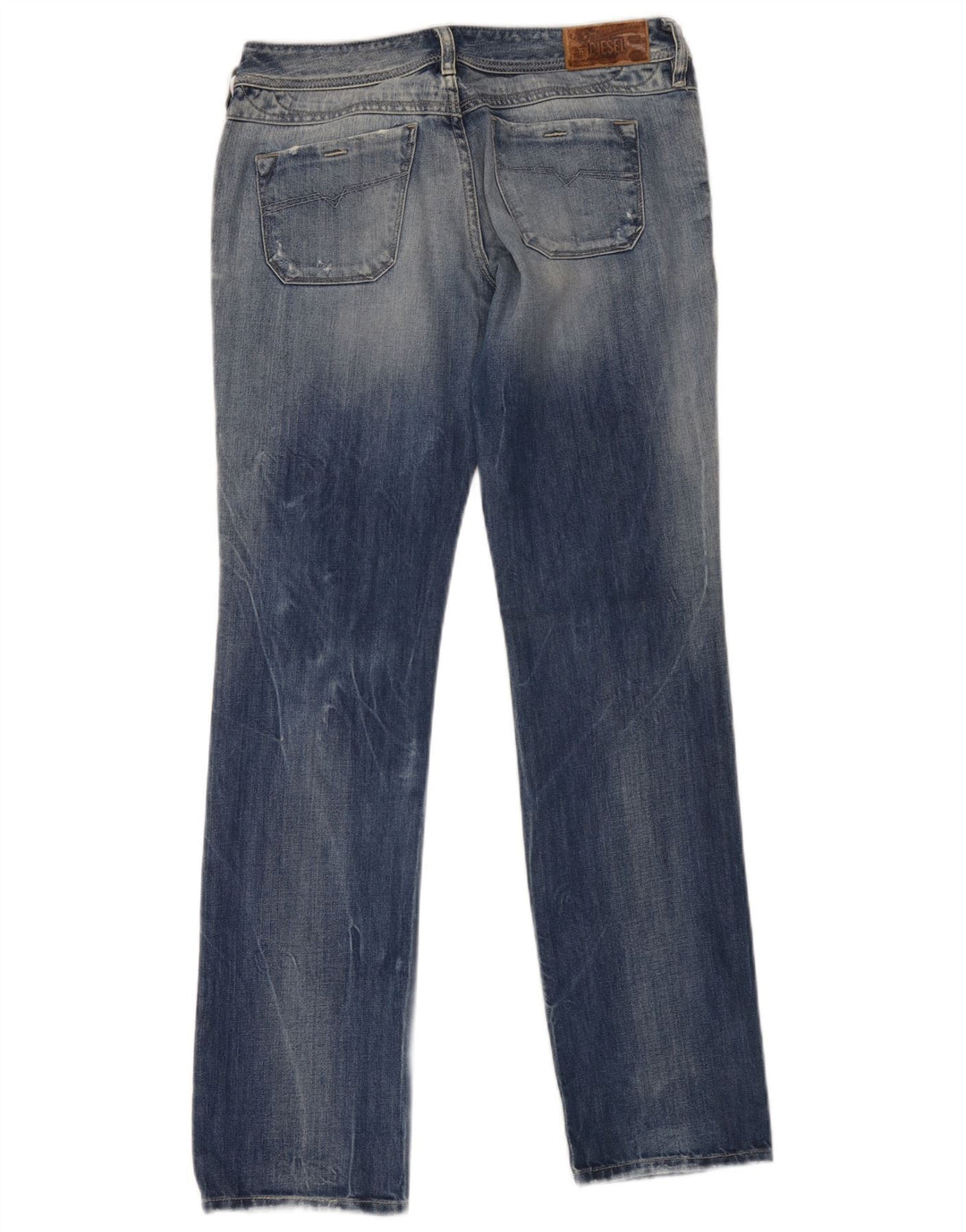Blugi Distressed drepte pentru femei Diesel W28 L32 Bumbac albastru