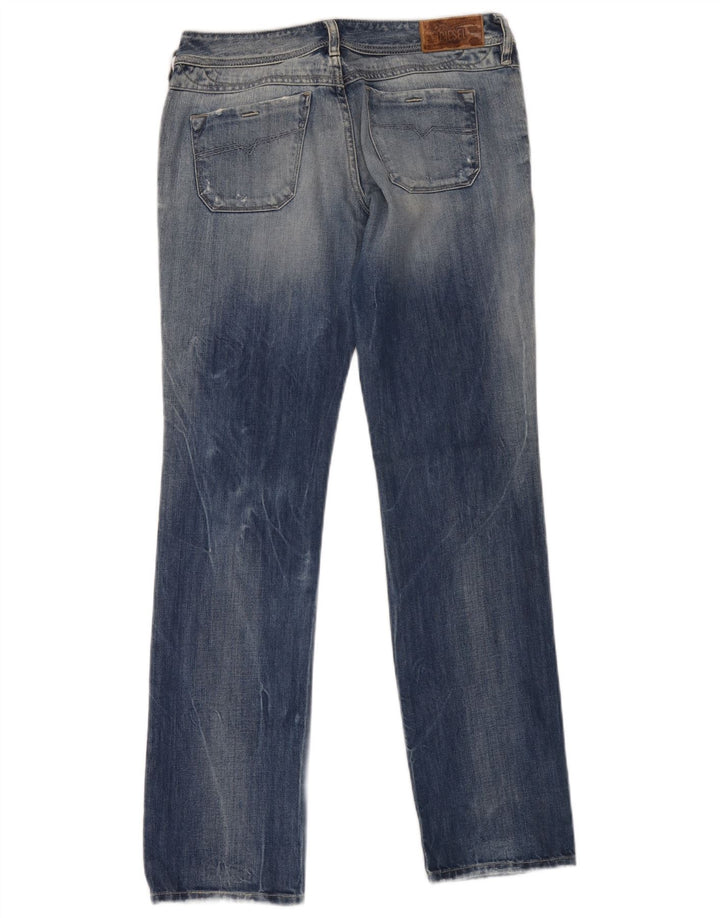 Blugi Distressed drepte pentru femei Diesel W28 L32 Bumbac albastru