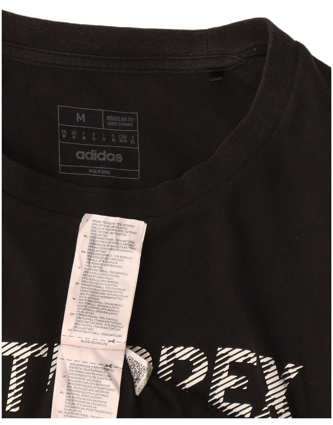 Tricou grafic ADIDAS Terrex Regular Fit Top, bumbac mediu negru