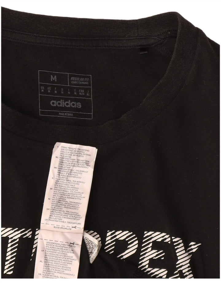 Tricou grafic ADIDAS Terrex Regular Fit Top, bumbac mediu negru