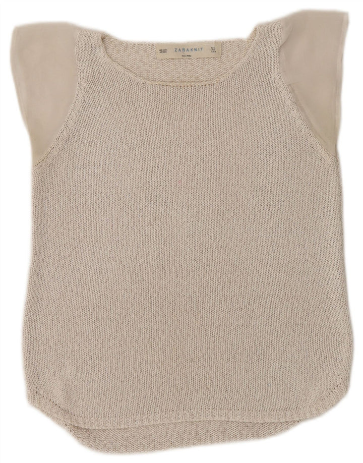 Bluză din tricot pentru femei Zara UK 10 Small Beige