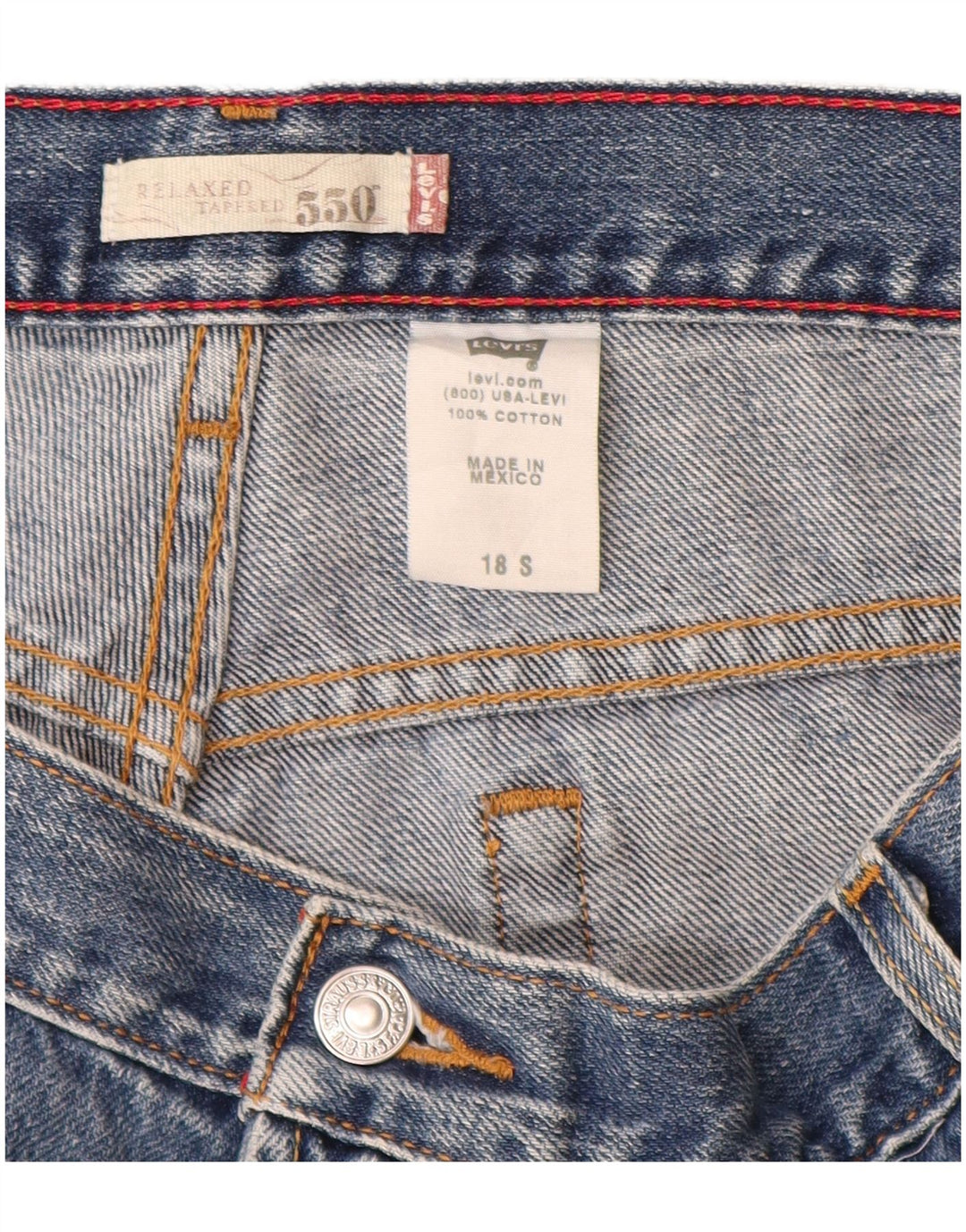 Blugi conici cu talie înaltă LEVI'S 550 pentru femei US 18 2XL W36 L29 Albastru