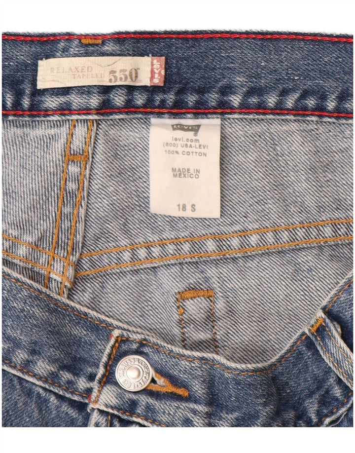 Blugi conici cu talie înaltă LEVI'S 550 pentru femei US 18 2XL W36 L29 Albastru
