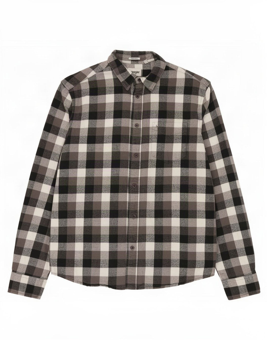 Cămașă de flanel Wrangler pentru bărbați, bumbac cu carouri, gri mic
