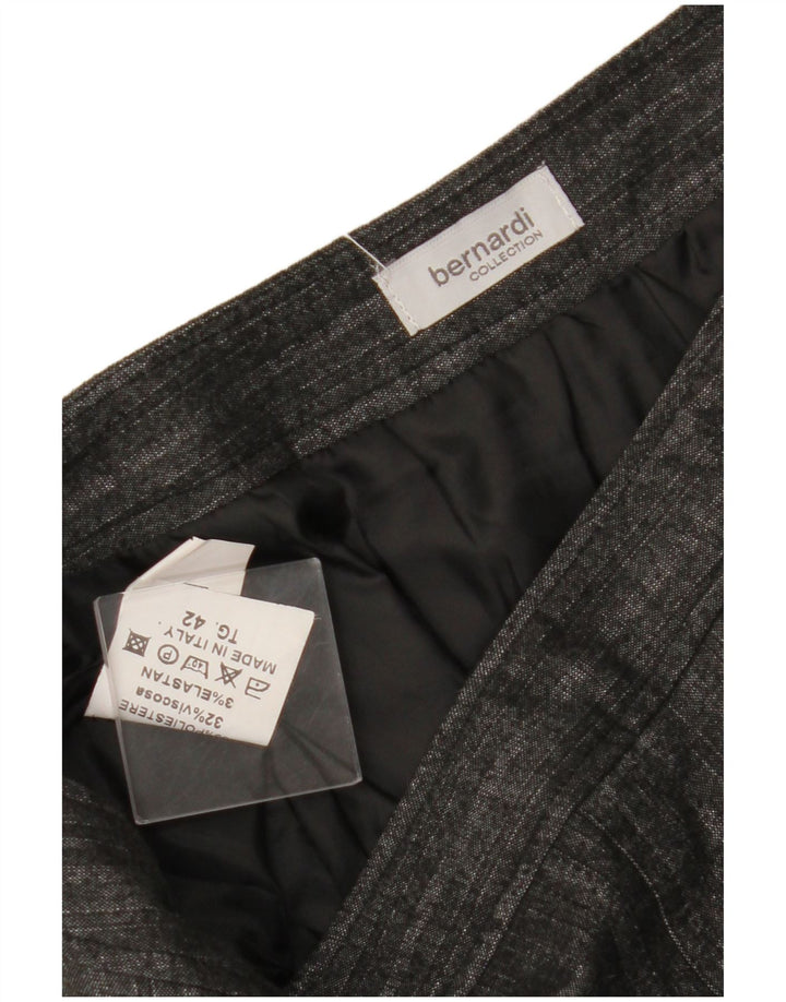 BERNARDI Womens A-Line Skirt IT 42 Medium W30  Grey Striped Viscose