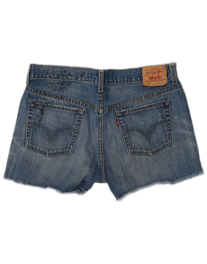 Pantaloni scurți Levi's 501 Graphic Denim W30 Bumbac Floral Albastru Mediu