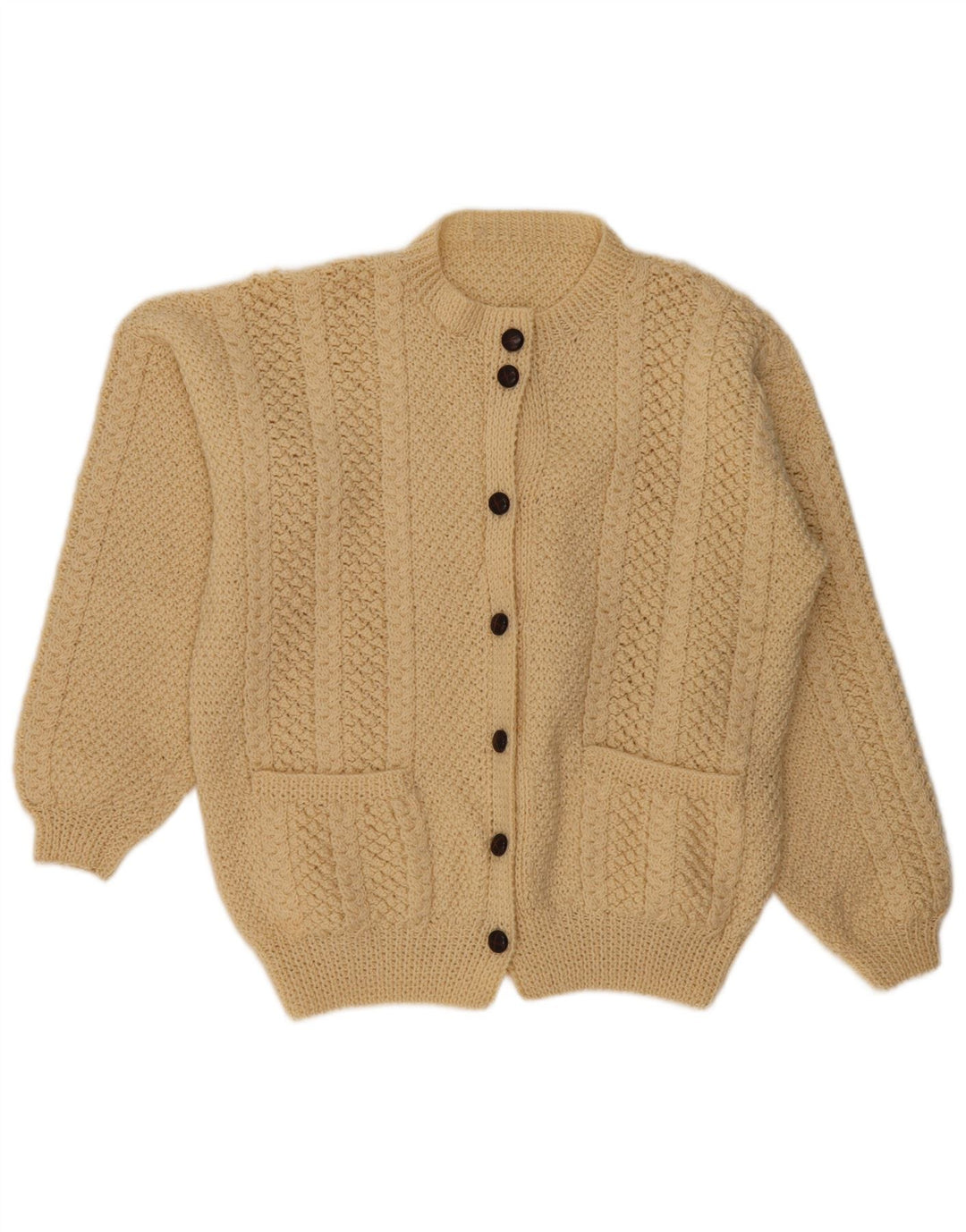 Pulover cardigan supradimensionat pentru femei VINTAGE UK 18 XL Bej