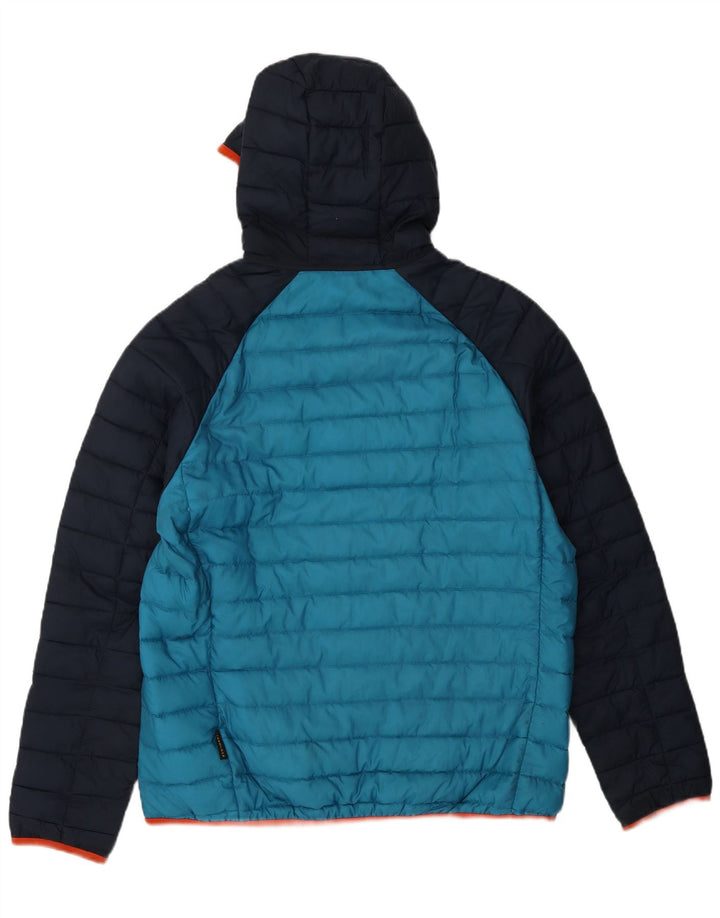 Jack Wolfskin Jachetă căptușită cu glugă pentru bărbați UK 36/38 Medium Blue Colorblock