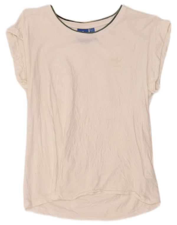 Tricou grafic Adidas pentru femei Top UK 12 Medium White Bumbac