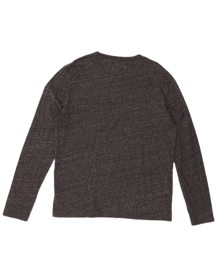 JACK WILLS Top pentru bărbați cu mânecă lungă mare, gri bumbac cu pete
