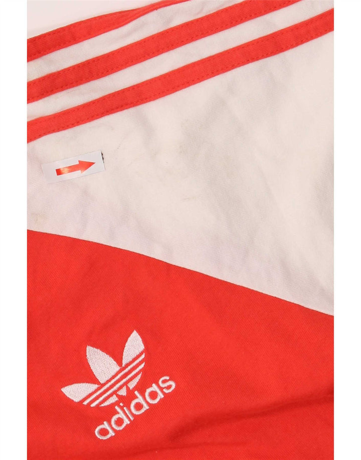 Top pentru bărbați Adidas cu mânecă lungă, roșu mediu, bumbac color bloc