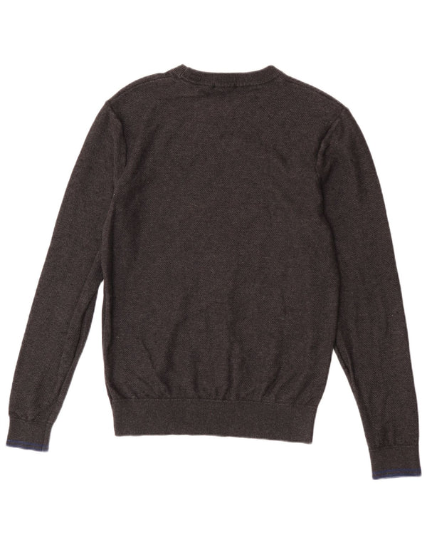 Pulover pentru bărbați Scotch & Soda, cu gât roșu, bumbac, gri mediu
