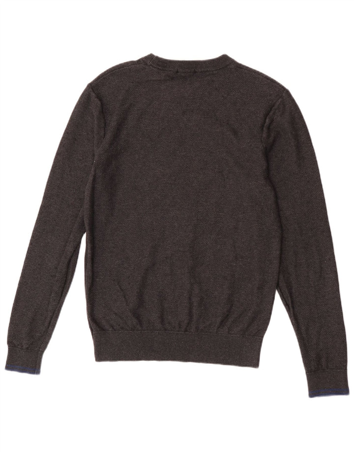 Pulover pentru bărbați Scotch & Soda, cu gât roșu, bumbac, gri mediu