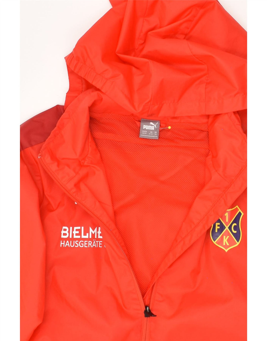 PUMA Boys Hooded Tracksuit Top Jacket 13-14 Years Red Polyester | Vintage Puma | Thrift | Second-Hand Puma | Used Clothing | Messina Hembry 