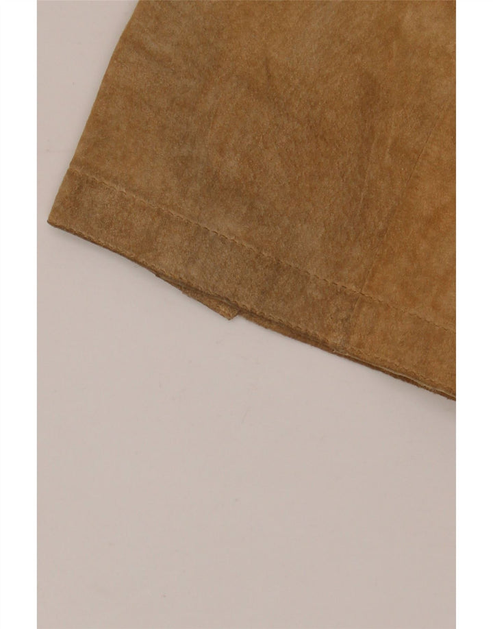 Jachetă pentru bărbați VINTAGE din piele intoarsa cu 3 nasturi UK 44 2XL piele bej