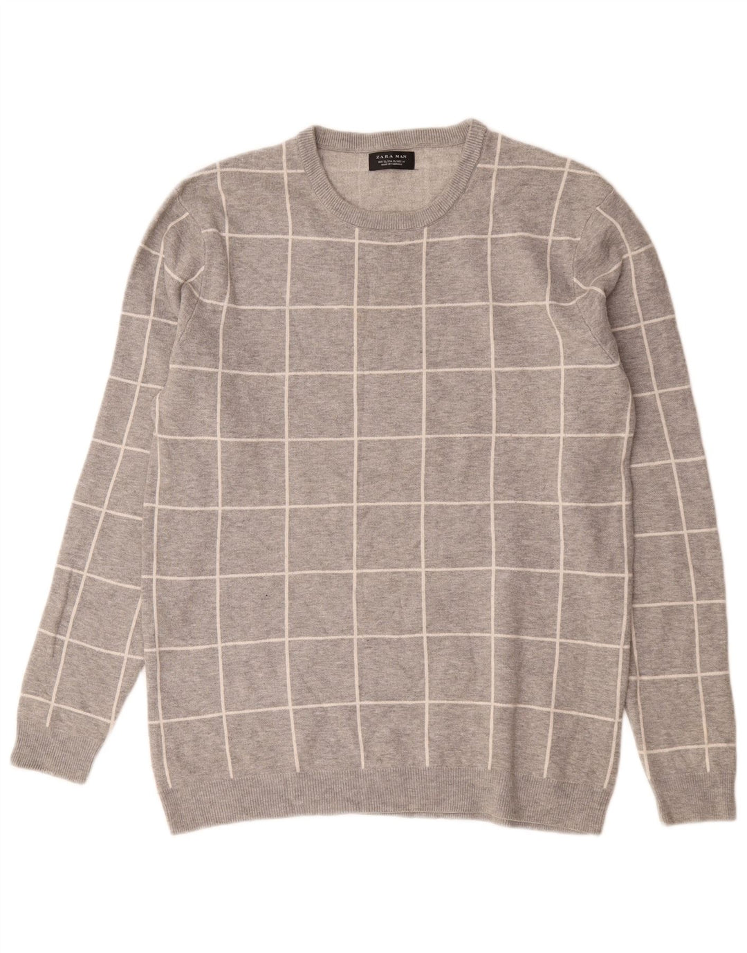 Pulover pentru bărbați Zara, cu decolteu, XL, gri din nailon